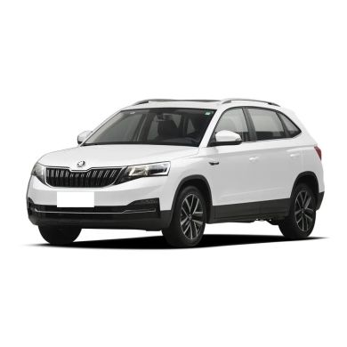 White Skoda SUV isolated on white background.