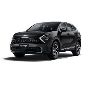 KIA Sportage 2025 1.5T 2WD Premium Intelligent Edition Aurora Black A sleek black Kia Sportage SUV with a modern grille and stylish wheels, displayed against a plain white background.