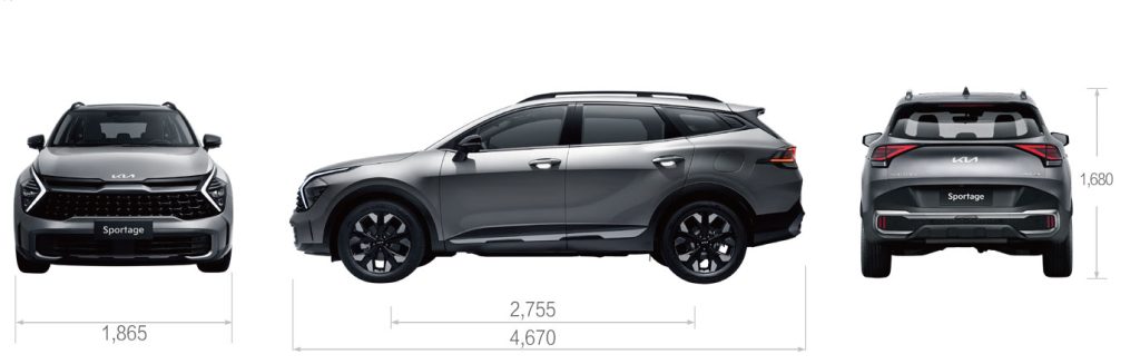 KIA Sportage 2025 1.5T 2WD Premium Intelligent Edition Vehicle Dimensions