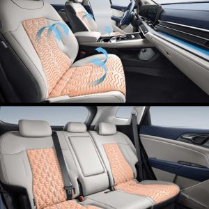 KIA Sportage 2025 1.5T 2WD Premium Intelligent Edition heated ventilated seats Car interior showing front and rear seats with ventilation function.