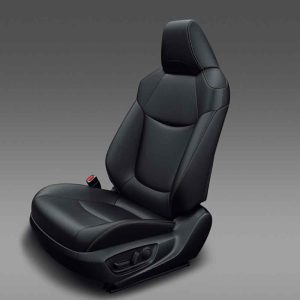 Toyota Corolla 2024 1.2T Elite Driver's seat power 6-way adjustable seat A black leather car seat with adjustment controls.