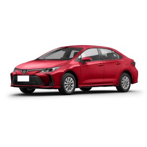 Toyota Corolla 2024 1.2T Elite Flame Red A red Toyota sedan.