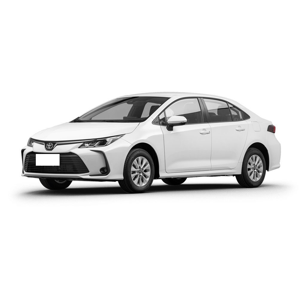 Toyota Corolla 2024 1.2T Elite Pearl White A white Toyota sedan.