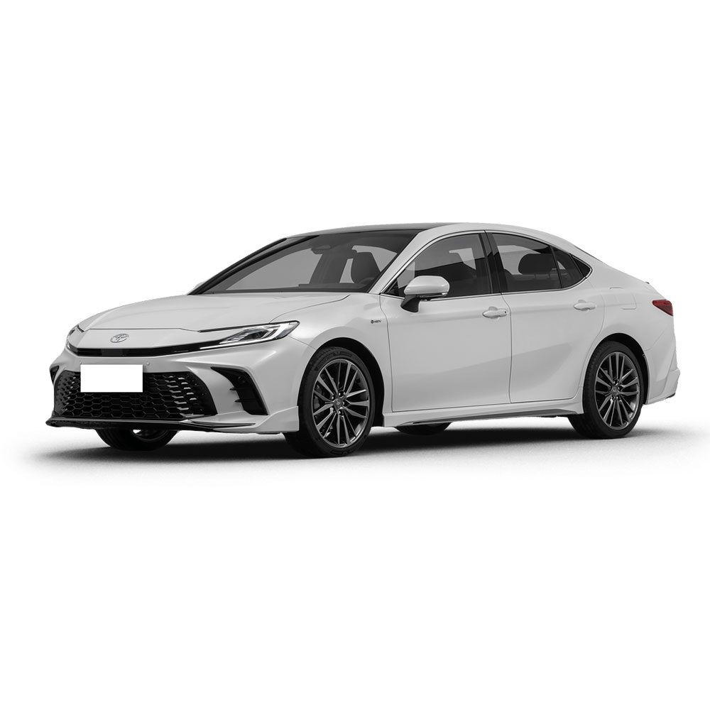 A white Toyota sedan.