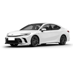 A white Toyota sedan.