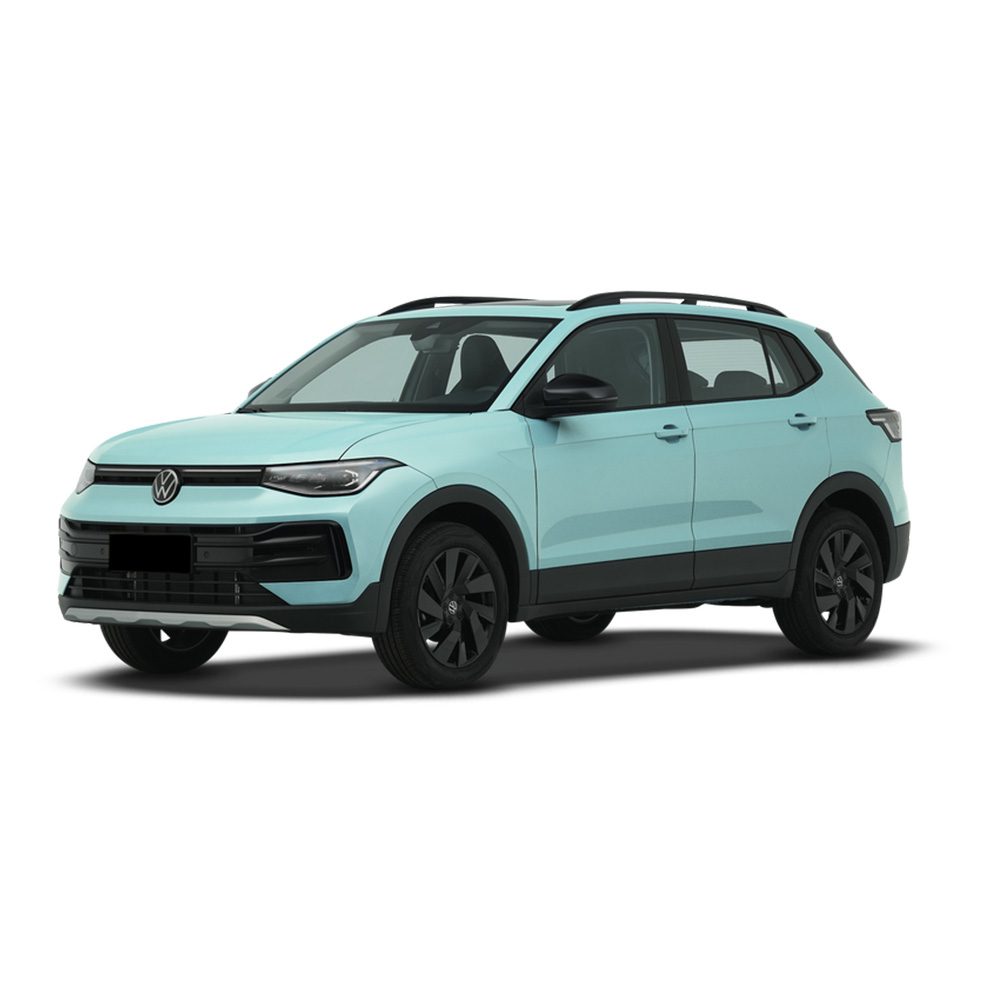 A light blue Volkswagen SUV.