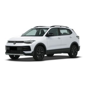 A white Volkswagen SUV.