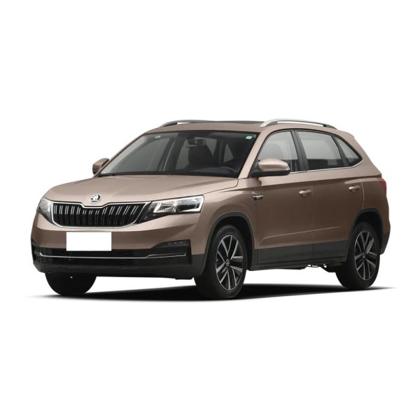 Brown Skoda SUV isolated on white background.