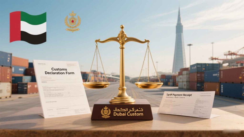 Tax and customs clearance documents for importing cars from China to Dubai
