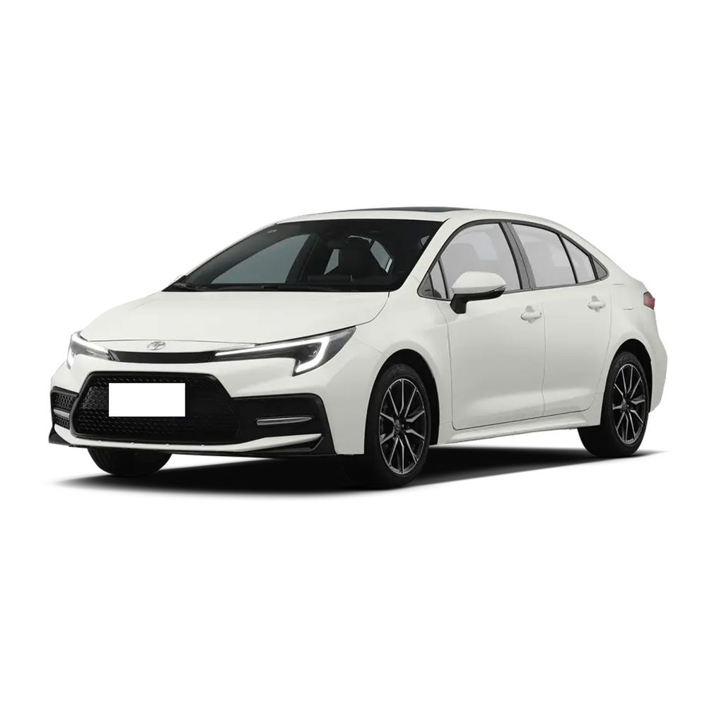 A white Toyota sedan.