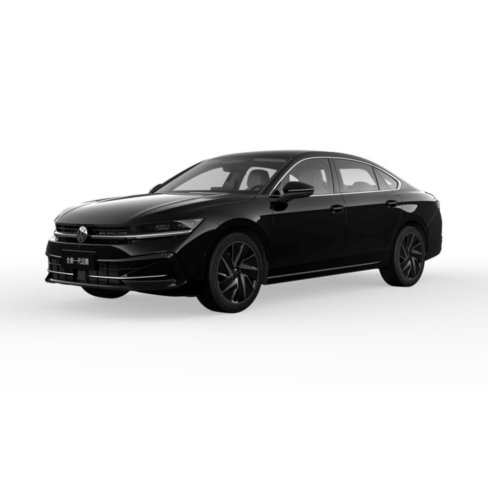 Black Volkswagen sedan, showcasing its sleek exterior design.