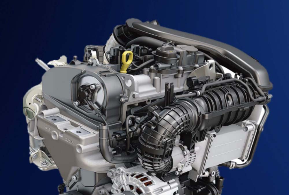 Close - up of a car engine.