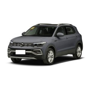 Volkswagen T Cross 2023 300TSI DSG Luxury Edition Pincushion Gray Front view of a gray Volkswagen SUV.