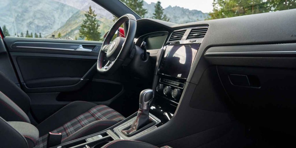 VW Golf 7 interior cockpit in focus