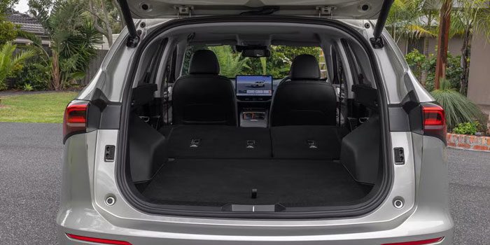 2026 GWM Haval H6 PHEV cargo space with folded rear seats