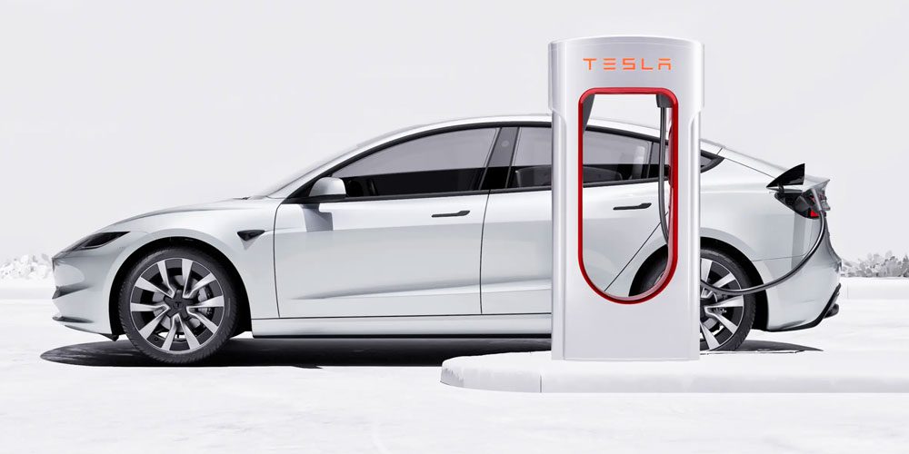 2023 Tesla Model 3 charging station