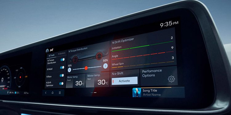 Hyundai Ioniq 6N central control screen