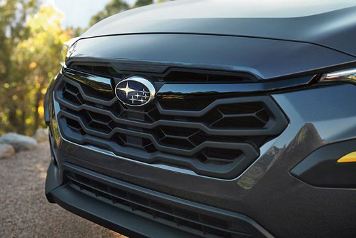 Close-up of front grill of 2026 Subaru Crosstrek.