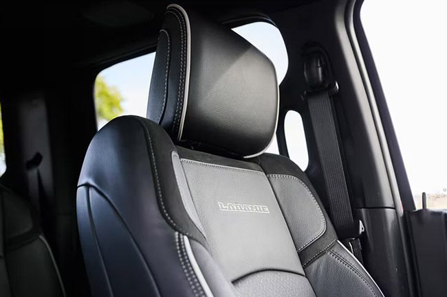 Display The driver seat and headrest in the 2026 Ram 2500 Laramie Crew Cab 4x4