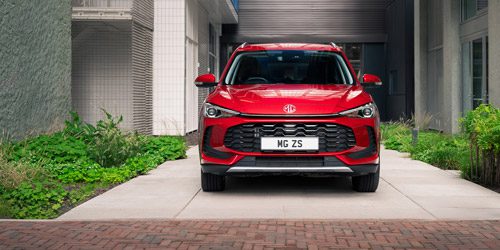 Red MG ZS front view