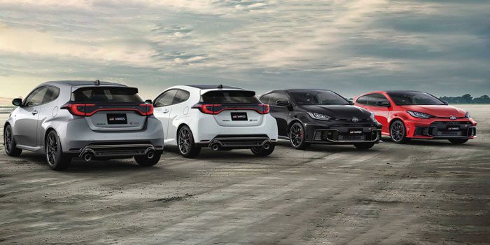 Toyota Yaris GR in four colors