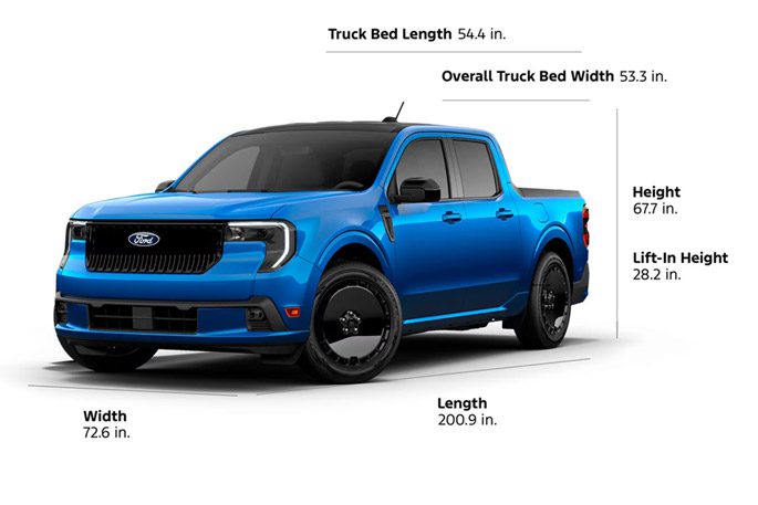 2026 Ford Maverick Lobo Dimensions