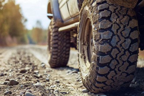 Car tires suitable for gravel and muddy roads