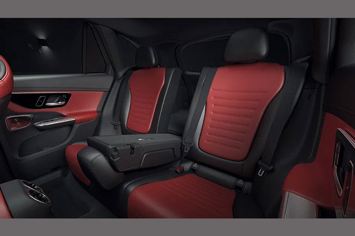 The 2026 Mercedes-AMG GLC features 40/20/40 split-folding rear seats