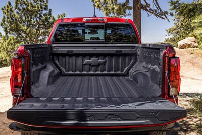 Rear View of a Red 2026 Chevy Colorado Cargo