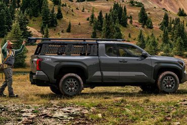 The 2026 Toyota Tacoma TRD PreRunner can be equipped with an optional ARB cargo bed rack accessory
