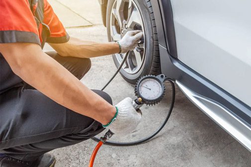 Winter tire pressure check