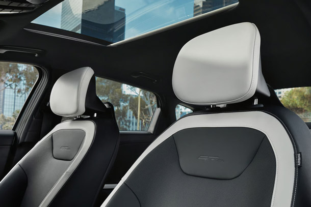 2026 Kia K4 Sedan with Black and White SynTex Seats
