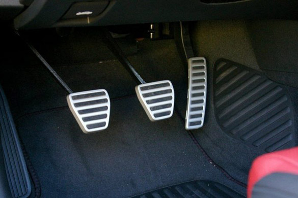 Accelerator pedal, clutch pedal and brake pedal of a manual transmission car