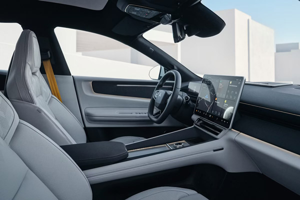 Close-up of the driver's seat in the 2026 Polestar 4