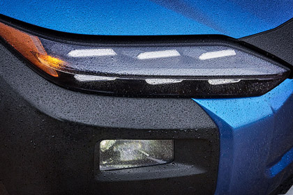 Close-up of the headlights on the 2026 Subaru Trailseeker
