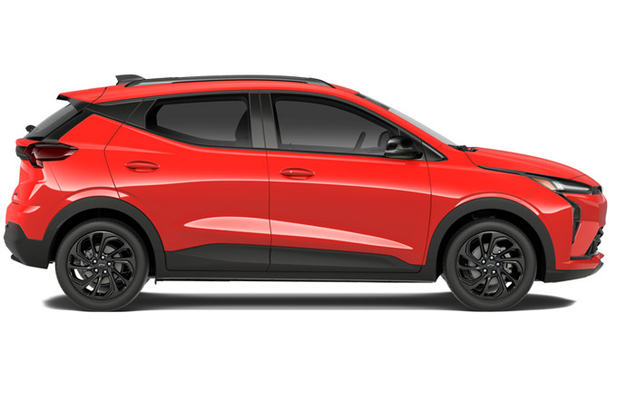Side view of the 2027 Chevrolet Bolt RS
