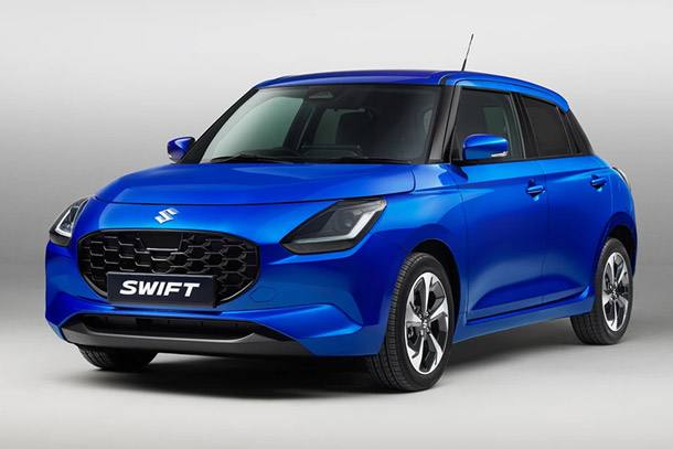 Three-quarter view of the front side of the Suzuki Swift